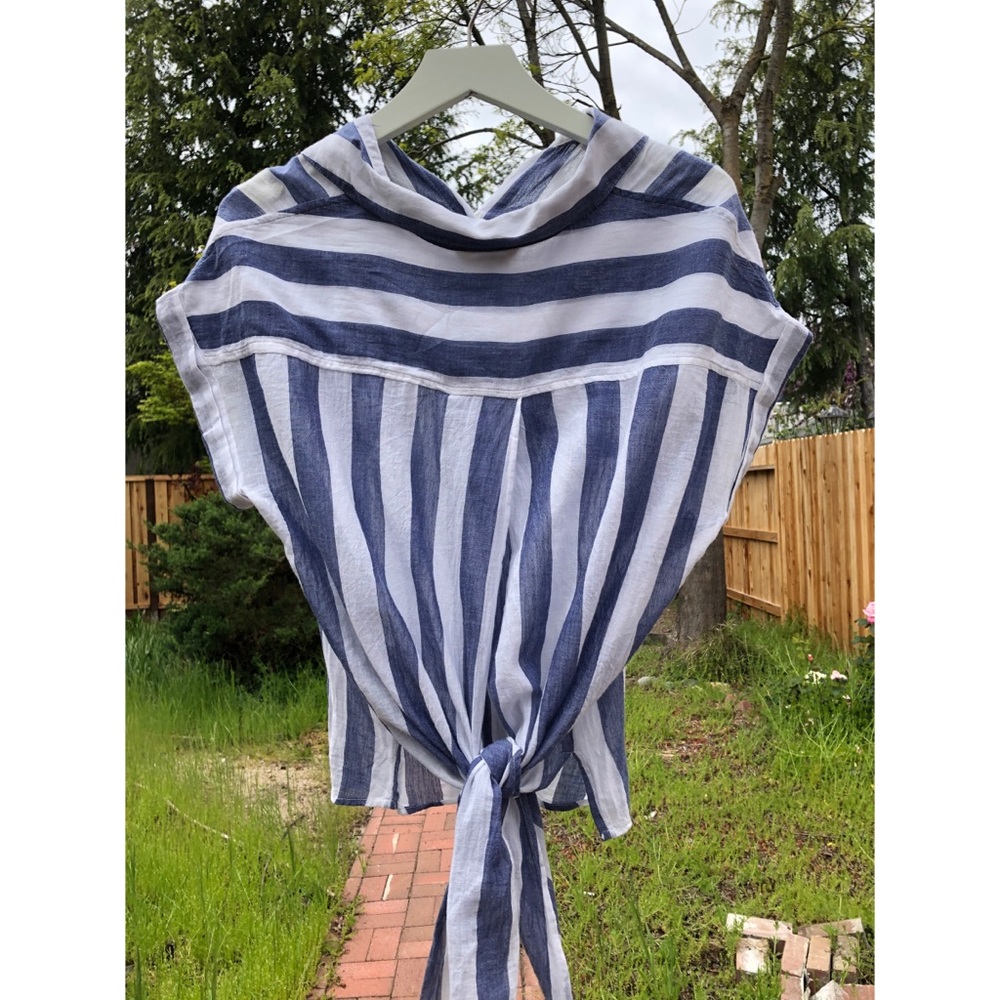 Lucky Brand striped button up blouse - Picture 2 of 3